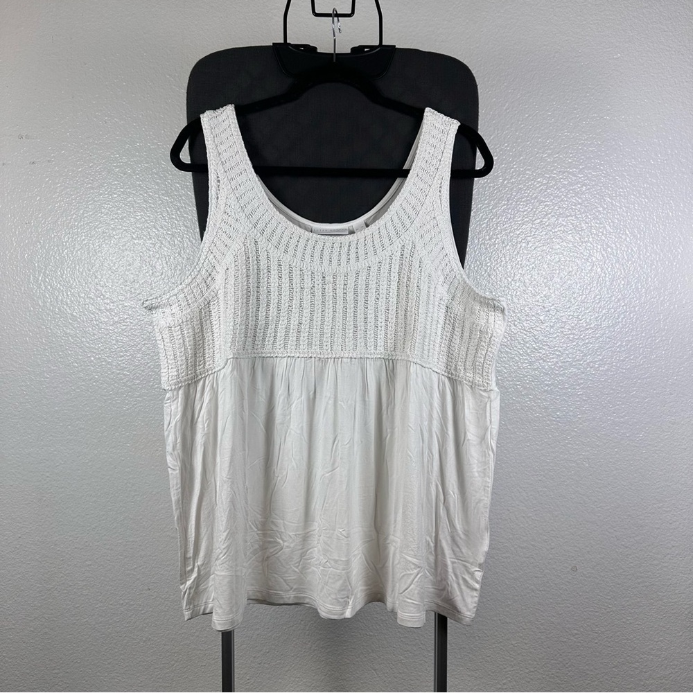 Susan Graver | Elegant‎ White Knit Tank Top